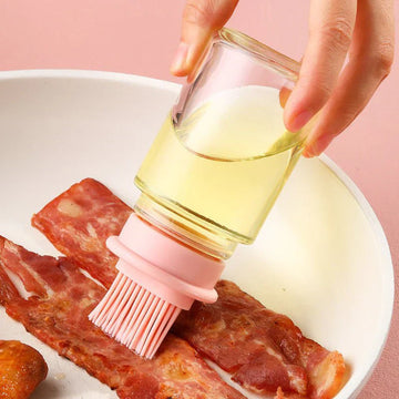 Portable Oil Bottle with Brush Silicone Barbecue Liquid Gadgets High-temperature Kitchen Baking Pastry Barbecue BBQ Too