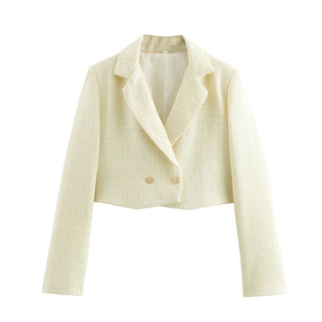 Women's Fashion Design Short Tweed Blazer