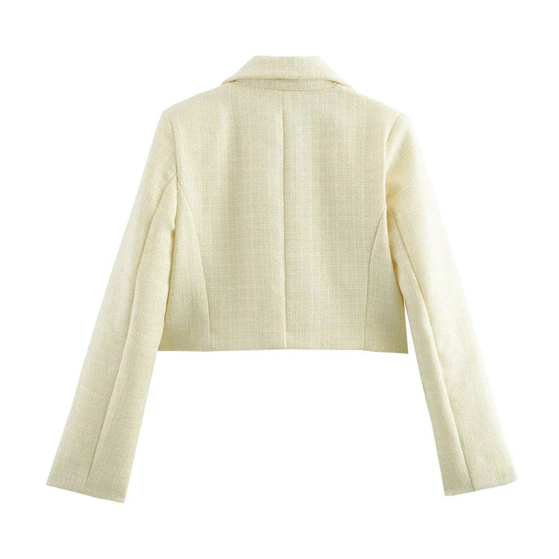 Women's Fashion Design Short Tweed Blazer