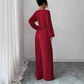 Women’s Elegant Puff-Sleeve Wide-Leg Jumpsuit